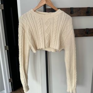 Oak and Fort Beige Crop Sweater
